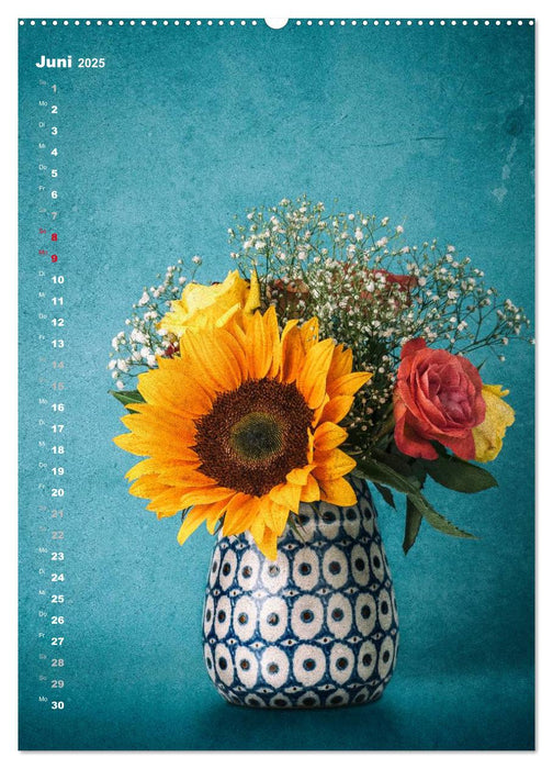 Blumenschmuck in Bunzlau Keramik (CALVENDO Premium Wandkalender 2025)