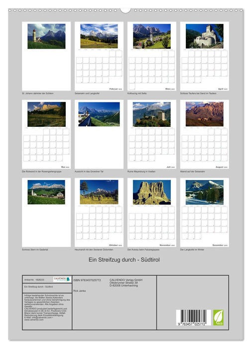 Ein Streifzug durch - Südtirol (CALVENDO Premium Wandkalender 2025)