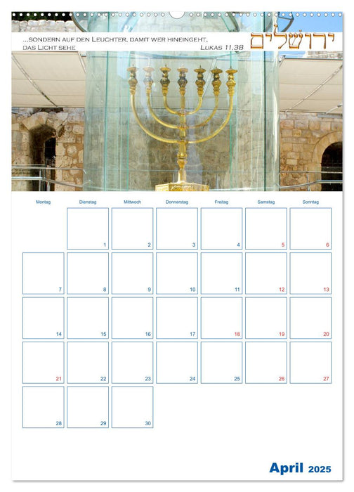 Jerusalem Kalender mit Bibelworten und Planer! (CALVENDO Wandkalender 2025)