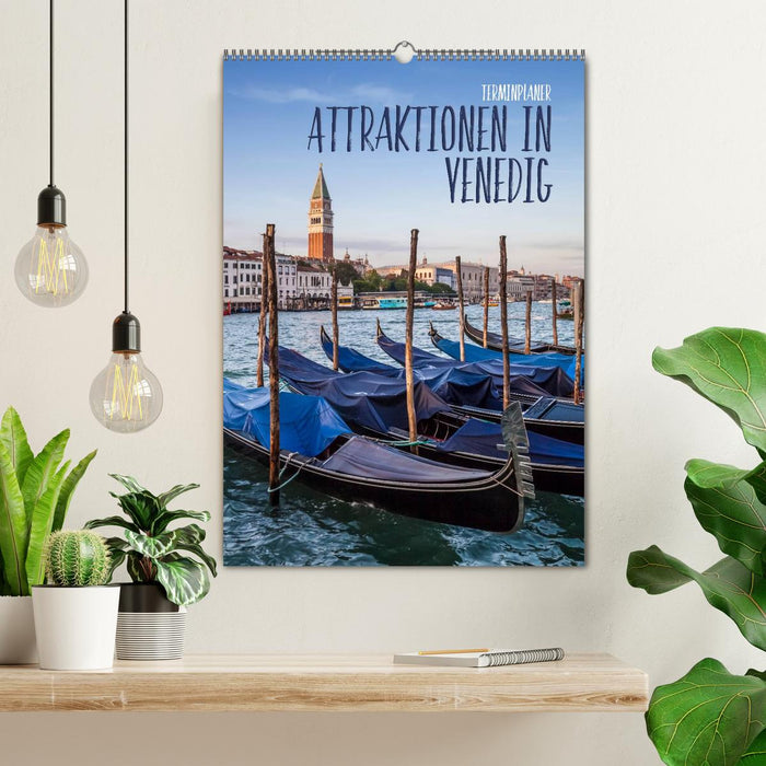 Attraktionen in Venedig / Terminplaner (CALVENDO Wandkalender 2025)