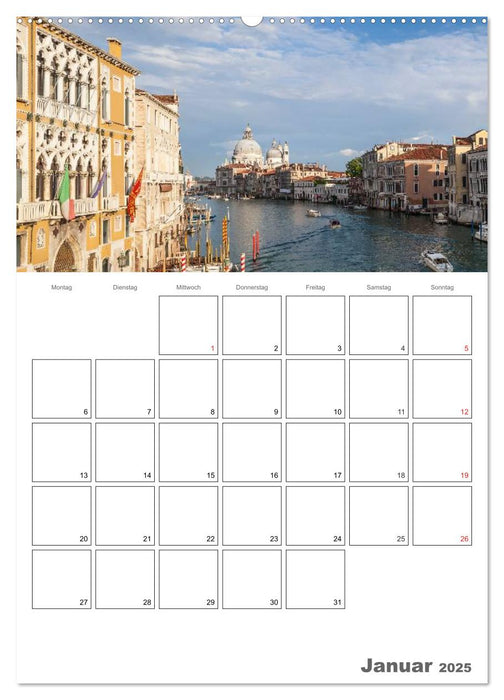 Attraktionen in Venedig / Terminplaner (CALVENDO Wandkalender 2025)