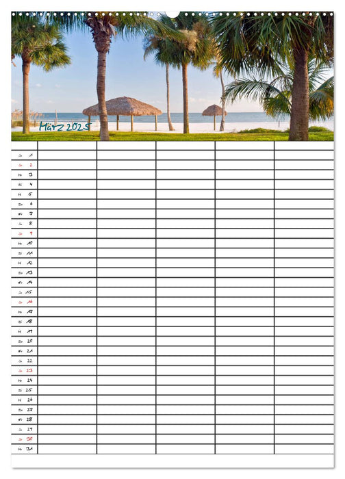 Idyllisches Florida / Familienplaner (CALVENDO Wandkalender 2025)