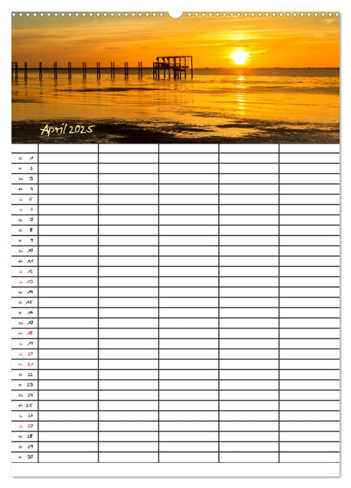 Idyllisches Florida / Familienplaner (CALVENDO Wandkalender 2025)