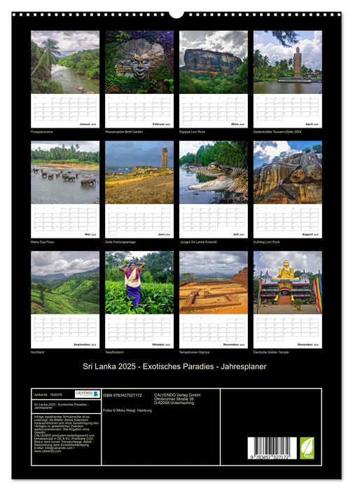Sri Lanka 2025 - Exotisches Paradies - Jahresplaner (CALVENDO Premium Wandkalender 2025)