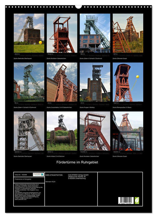 Fördertürme im Ruhrgebiet (CALVENDO Wandkalender 2025)