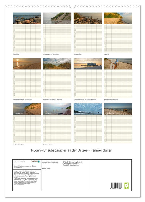 Rügen - Urlaubsparadies an der Ostsee - Familienplaner (CALVENDO Wandkalender 2025)