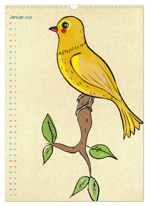 Tierische Motive von Little Miss Arty Illustrationen (CALVENDO Wandkalender 2025)