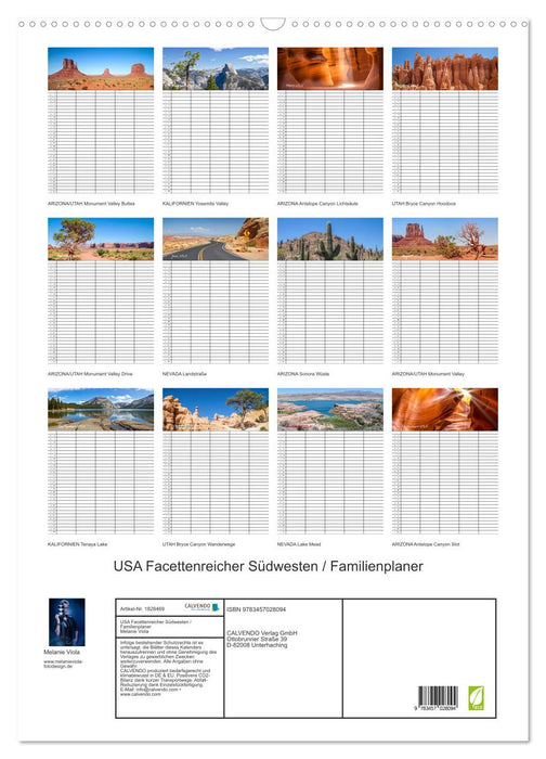 USA Facettenreicher Südwesten / Familienplaner (CALVENDO Wandkalender 2025)