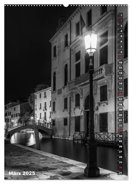 Monochromes Venedig - Klassische Momente (CALVENDO Premium Wandkalender 2025)