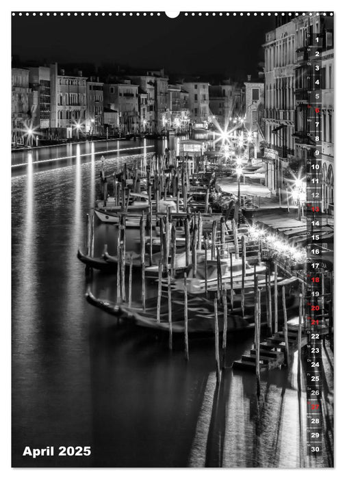 Monochromes Venedig - Klassische Momente (CALVENDO Premium Wandkalender 2025)