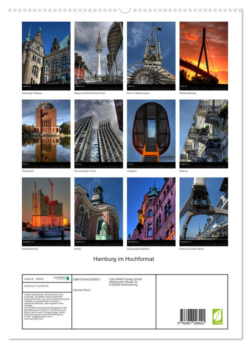 Hamburg im Hochformat (CALVENDO Premium Wandkalender 2025)