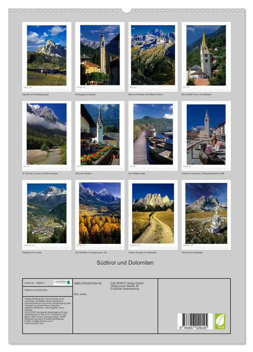 Südtirol und Dolomiten (CALVENDO Premium Wandkalender 2025)