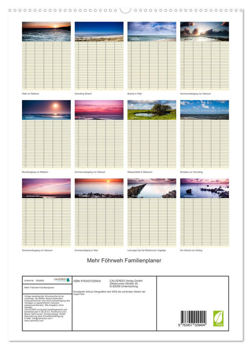 Mehr Föhrweh Familienplaner (CALVENDO Premium Wandkalender 2025)