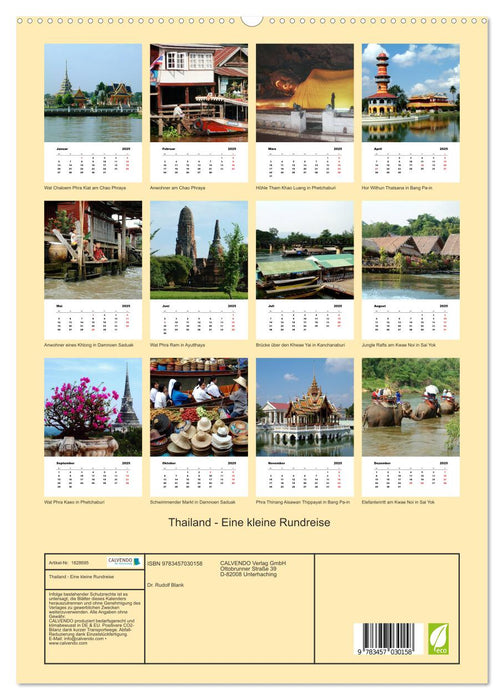 Thailand - Eine kleine Rundreise (CALVENDO Premium Wandkalender 2025)