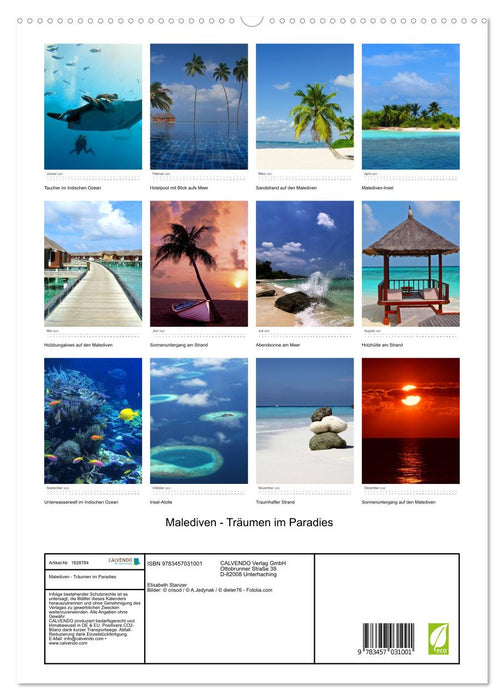Malediven - Träumen im Paradies (CALVENDO Premium Wandkalender 2025)