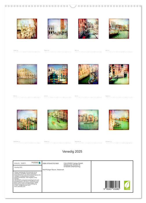 Venedig 2025 (CALVENDO Premium Wandkalender 2025)