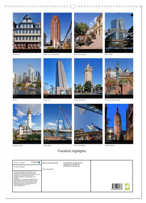 Frankfurt Highlights (CALVENDO Wandkalender 2025)