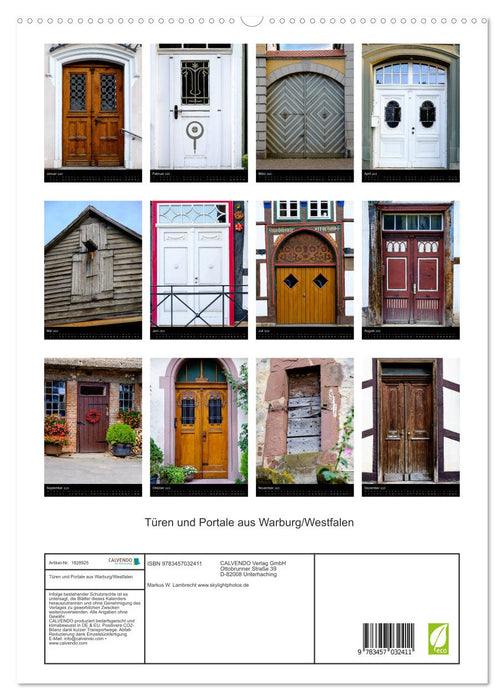 Türen und Portale aus Warburg/Westfalen (CALVENDO Premium Wandkalender 2025)