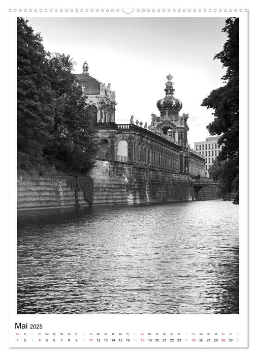 Dresden Traumstadt in Schwarz-Weiß (CALVENDO Premium Wandkalender 2025)