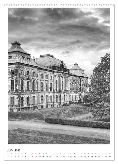 Dresden Traumstadt in Schwarz-Weiß (CALVENDO Premium Wandkalender 2025)