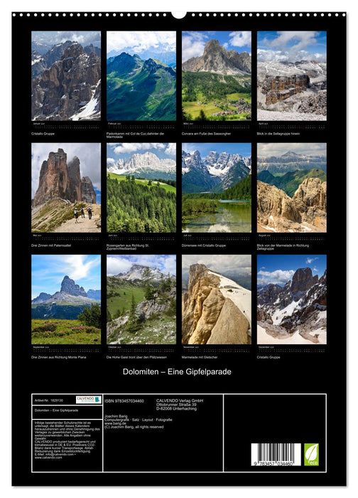 Dolomiten – Eine Gipfelparade (CALVENDO Premium Wandkalender 2025)