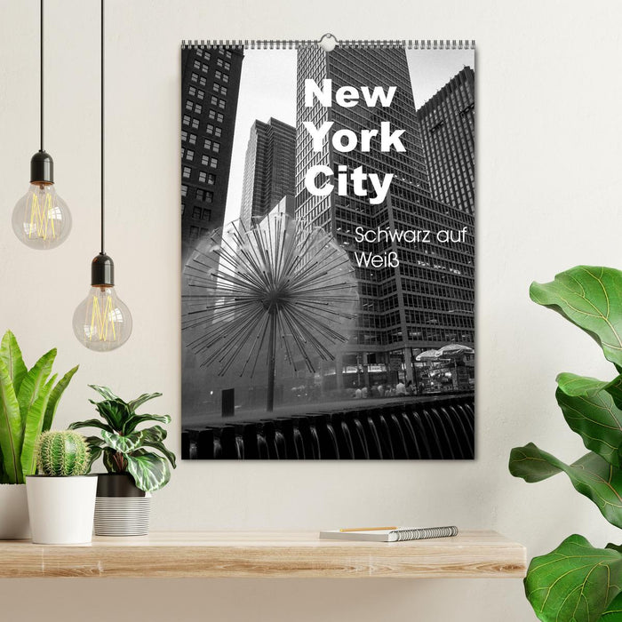 New York City Schwarz auf Weiß (CALVENDO Wandkalender 2025)