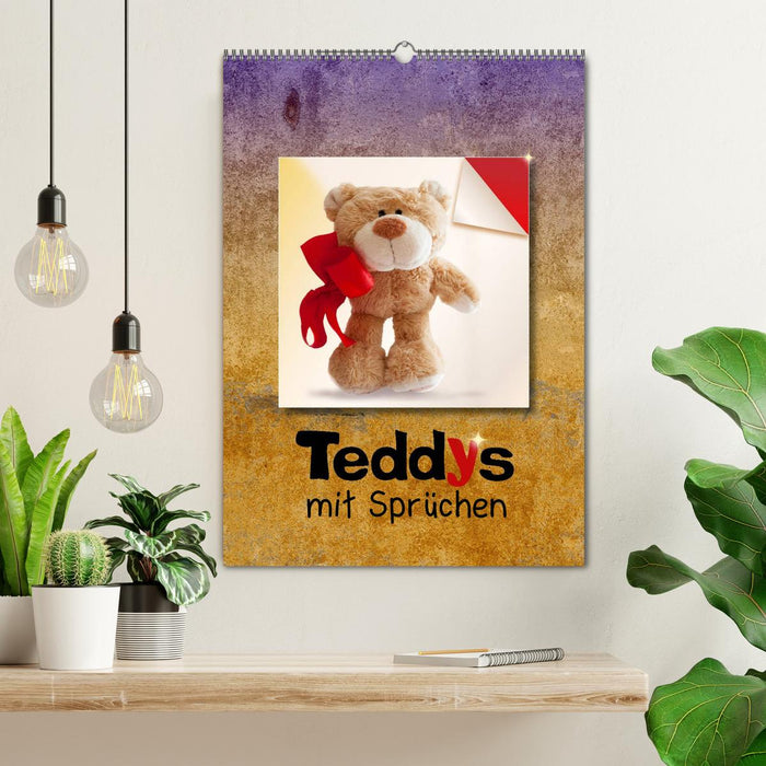 Teddys mit Sprüchen (CALVENDO Wandkalender 2025)