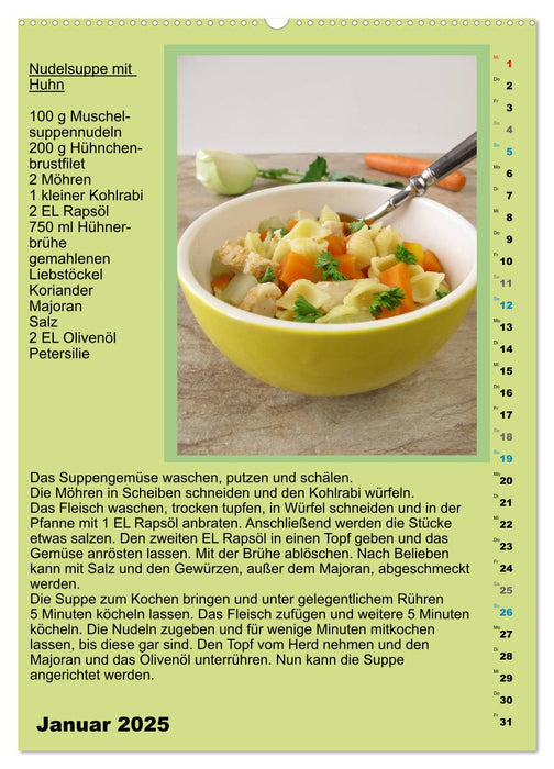 Heiß oder kalt? Suppenrezepte zum Verlieben (CALVENDO Premium Wandkalender 2025)