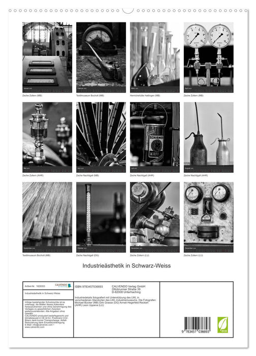 Industrieästhetik in Schwarz-Weiss (CALVENDO Premium Wandkalender 2025)