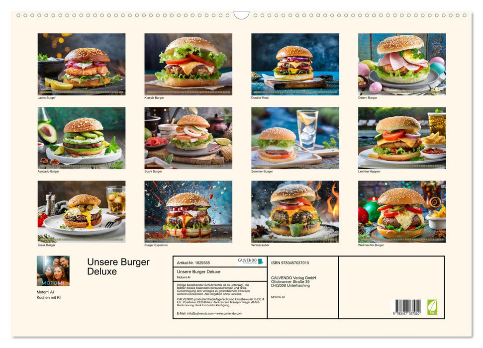 Unsere Burger Deluxe (CALVENDO Wandkalender 2025)