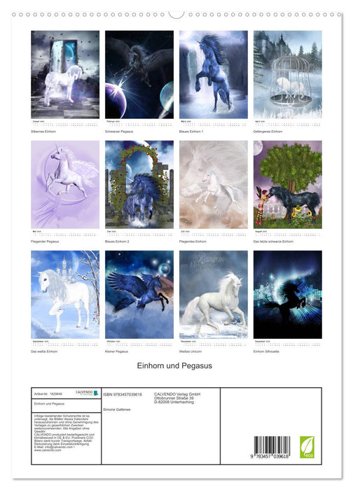 Einhorn und Pegasus (CALVENDO Premium Wandkalender 2025)