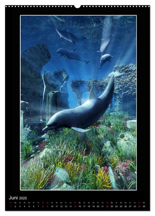 Geheimnisvolle Delfine (CALVENDO Wandkalender 2025)