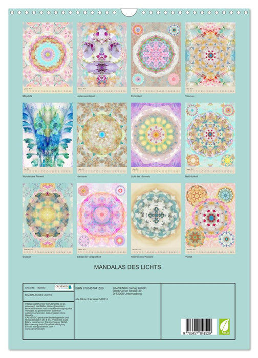 MANDALAS DES LICHTS (CALVENDO Wandkalender 2025)