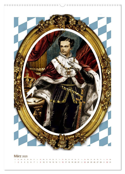 Ludwig II. von Bayern: Historische Illustrationen und Stiche (CALVENDO Wandkalender 2025)