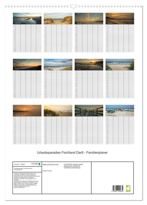 Urlaubsparadies Fischland Darß - Familienplaner (CALVENDO Wandkalender 2025)