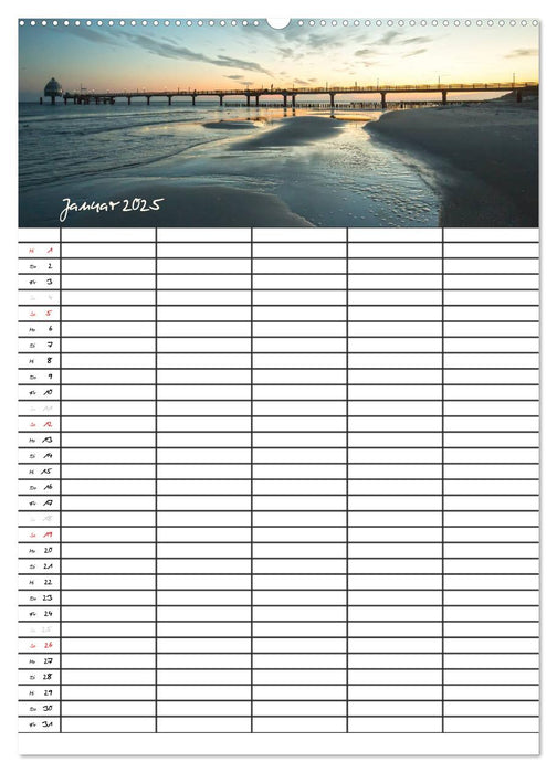 Urlaubsparadies Fischland Darß - Familienplaner (CALVENDO Wandkalender 2025)