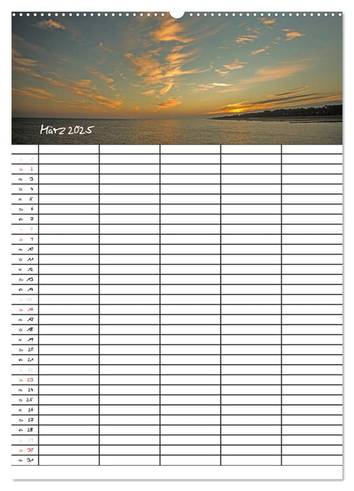 Urlaubsparadies Fischland Darß - Familienplaner (CALVENDO Wandkalender 2025)