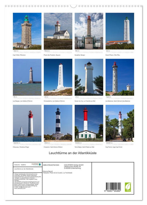 Leuchttürme an der Atlantikküste (CALVENDO Premium Wandkalender 2025)