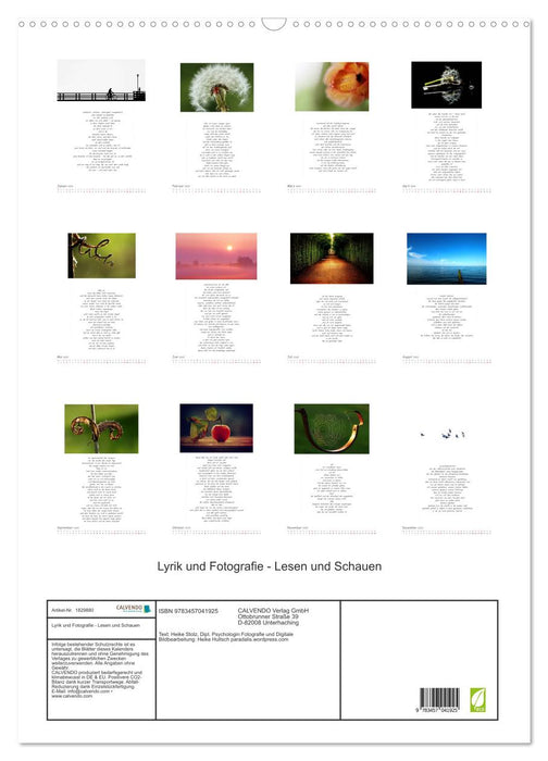 Lyrik und Fotografie - Lesen und Schauen (CALVENDO Wandkalender 2025)