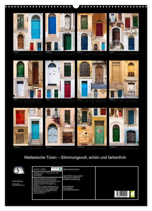 Maltesische Türen – Stimmungsvoll, schön und farbenfroh (CALVENDO Wandkalender 2025)