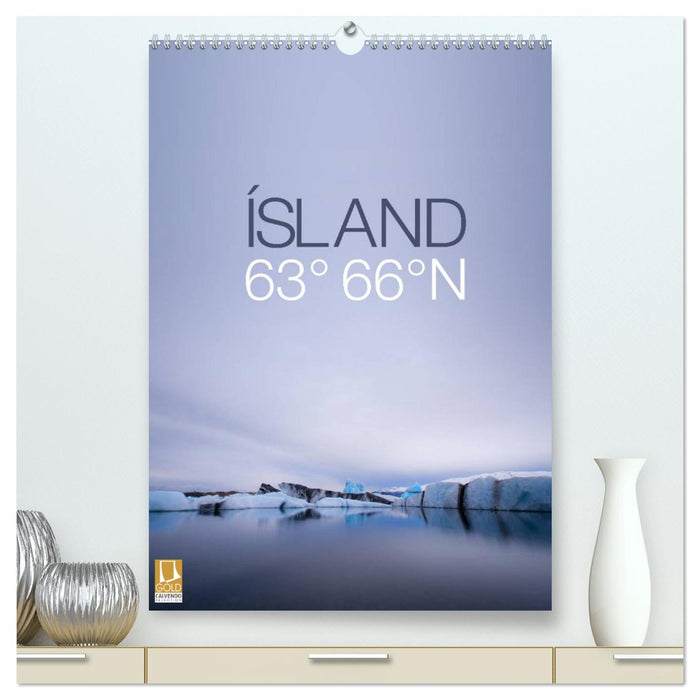 ÍSLAND 63° 66° N (CALVENDO Premium Wandkalender 2025)