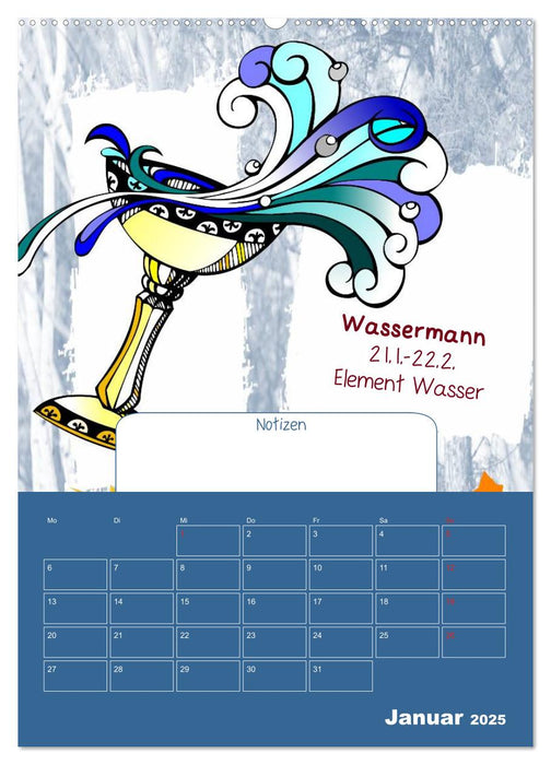 Sternzeichen • Geburtstagskalender / Planer (CALVENDO Premium Wandkalender 2025)