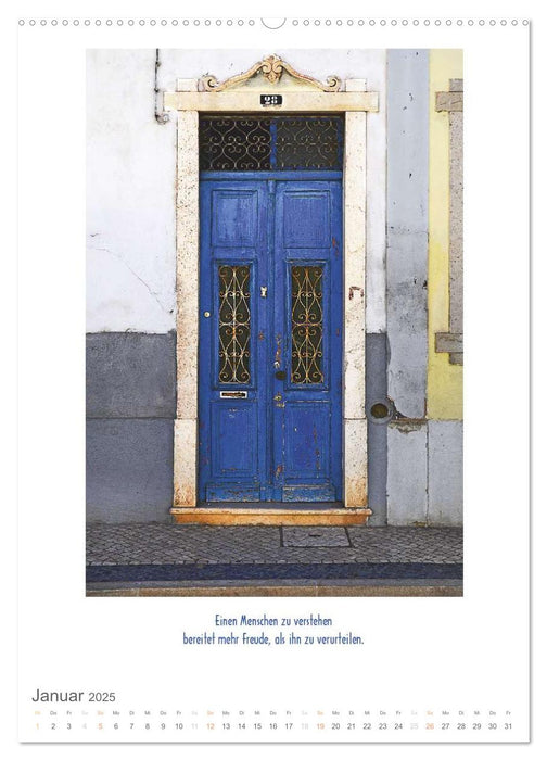Alte Türen und Fenster mit Sinnsprüchen (CALVENDO Premium Wandkalender 2025)