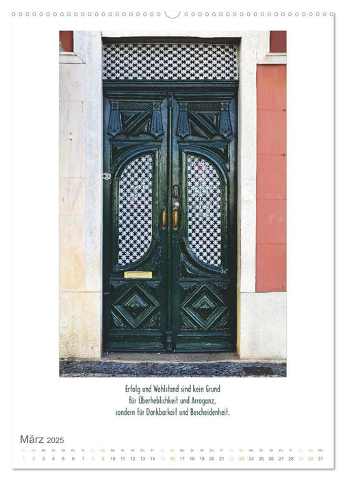 Alte Türen und Fenster mit Sinnsprüchen (CALVENDO Premium Wandkalender 2025)