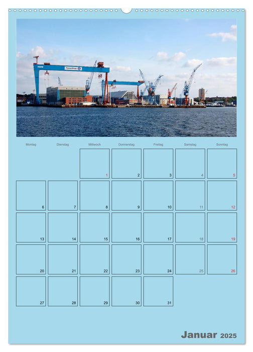 Rund um die Kieler Förde / Planer (CALVENDO Premium Wandkalender 2025)