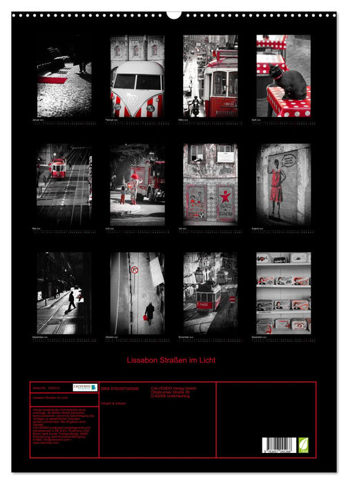Lissabon Straßen im Licht (CALVENDO Wandkalender 2025)