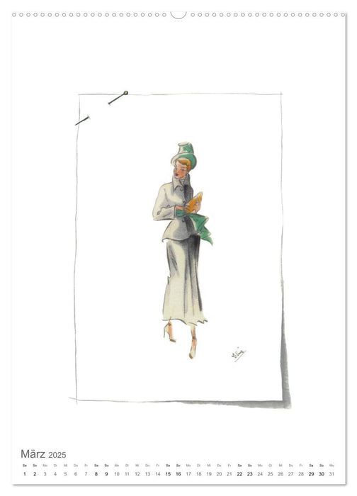 FIGURINEN 2025 - Fashion von 1949 - Originale von Elina Ruffinengo (CALVENDO Wandkalender 2025)