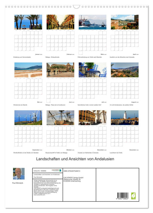 Landschaften und Ansichten von Andalusien (CALVENDO Wandkalender 2025)