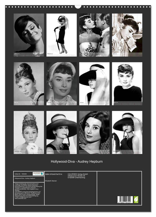 Hollywood-Diva - Audrey Hepburn (CALVENDO Wandkalender 2025)