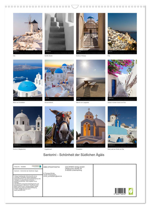 Santorini - Schönheit der Südlichen Ägäis (CALVENDO Wandkalender 2025)